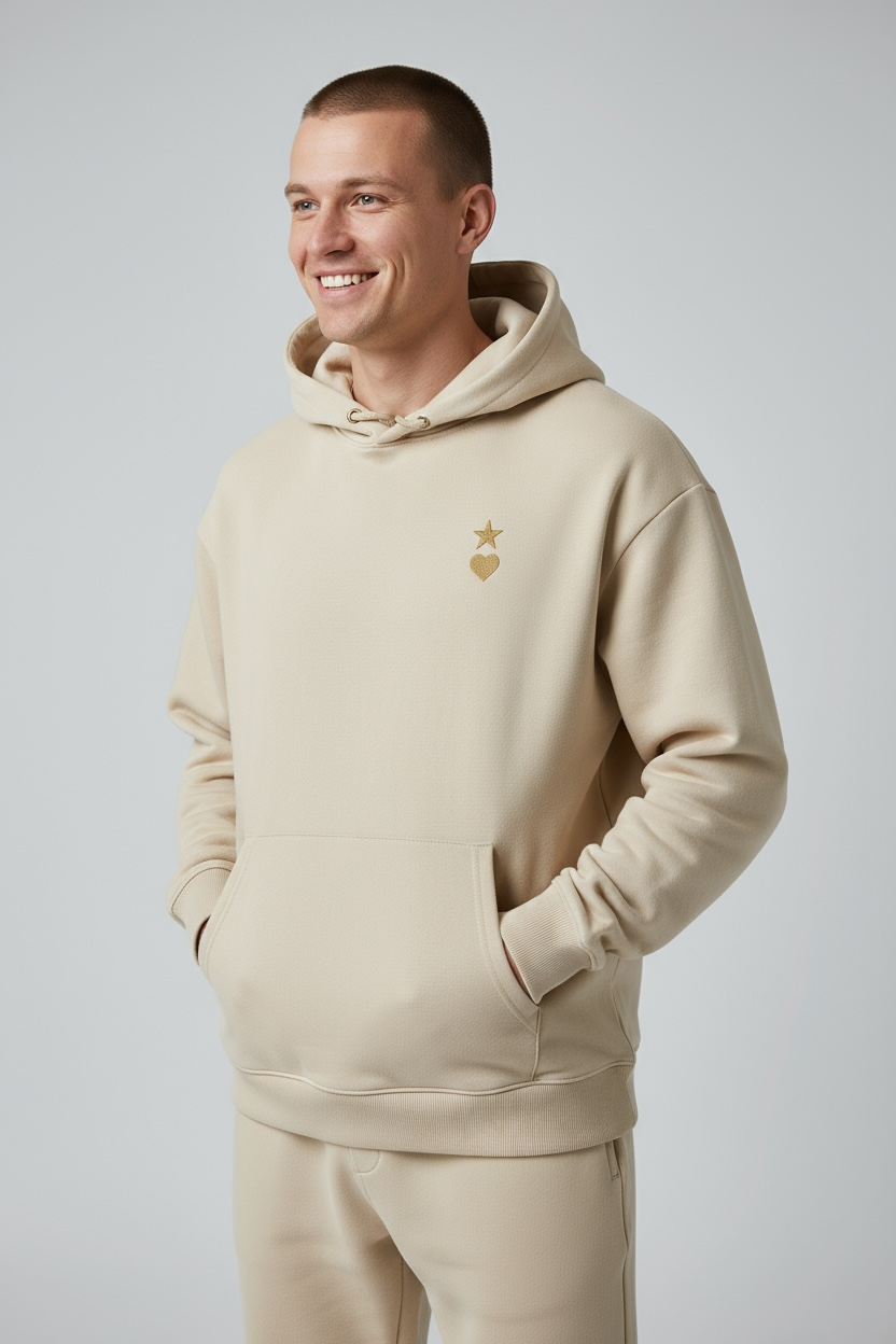 AUNO Desert Dust & Gold Organic Mens Hoodie - AUNO