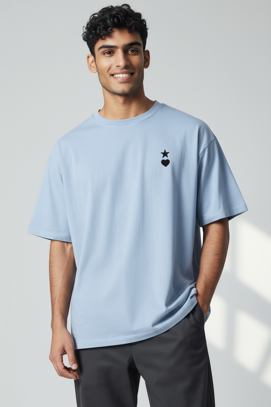 AUNO Baby Blue & Black Mens T-Shirt - AUNO