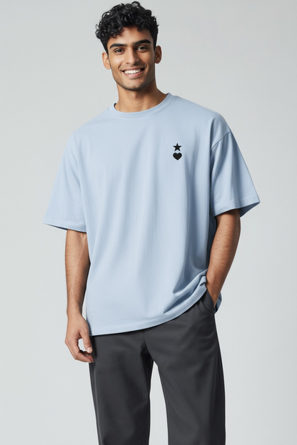 AUNO Baby Blue & Black Mens T-Shirt - AUNO