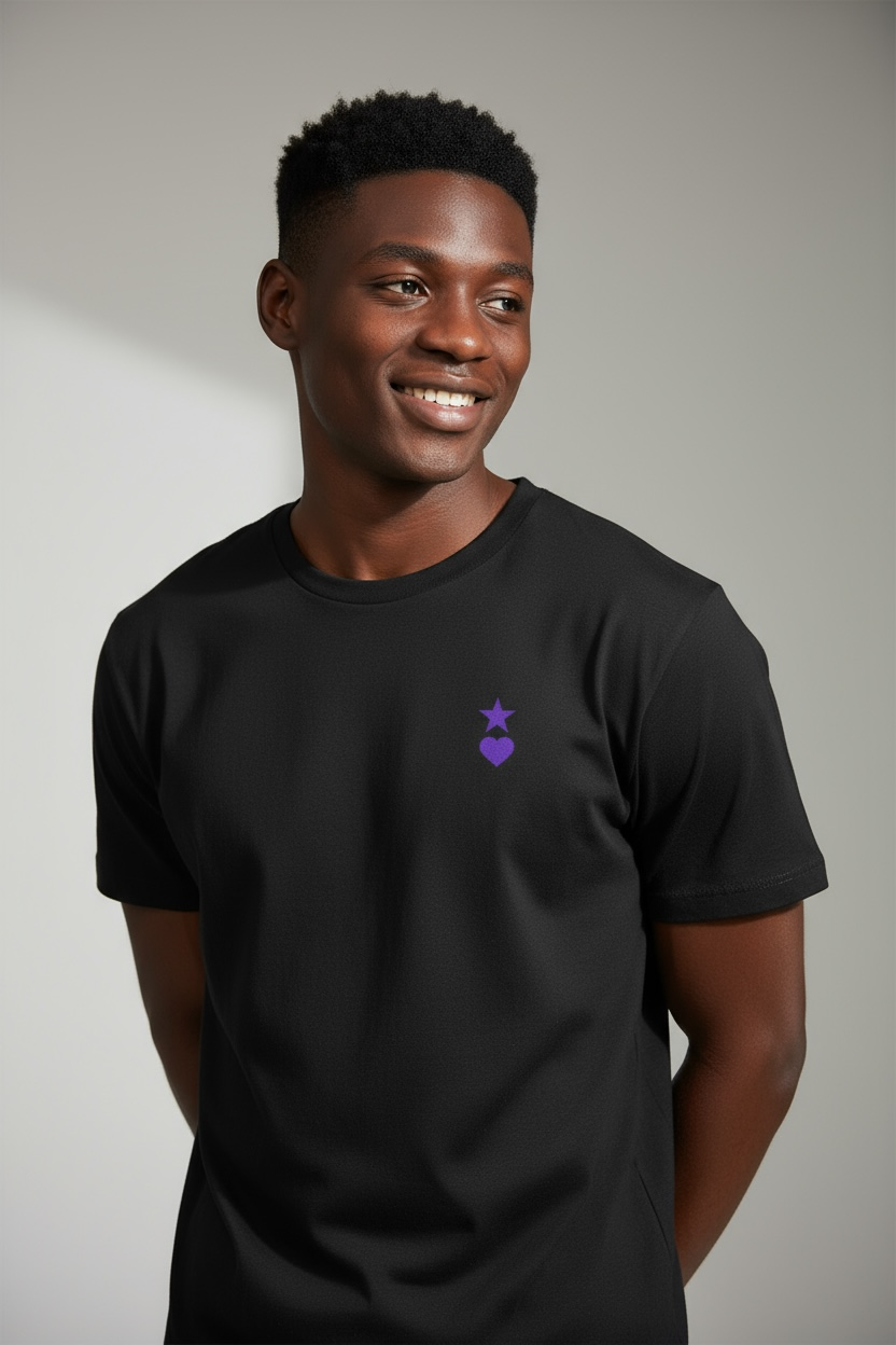 AUNO Black & Purple Mens T-Shirt - AUNO
