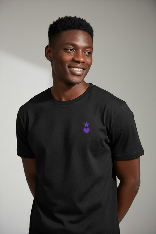 AUNO Black & Purple Mens T-Shirt - AUNO