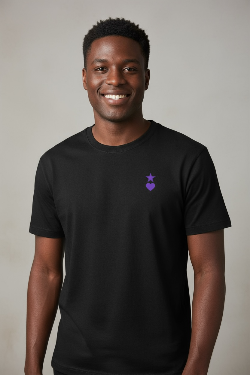 AUNO Black & Purple Mens T-Shirt - AUNO