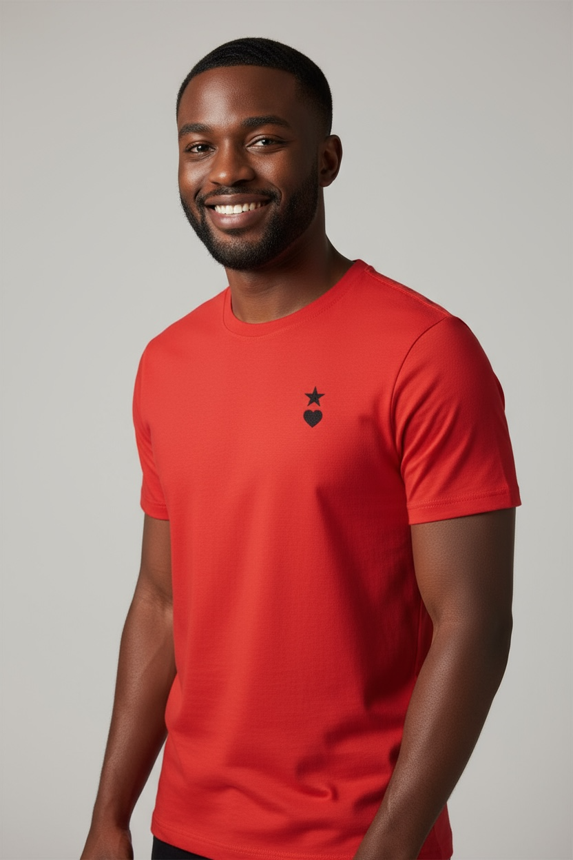 AUNO Red & Black Mens T-Shirt - AUNO