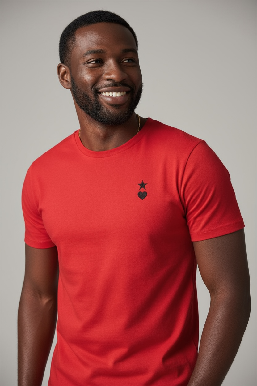 AUNO Red & Black Mens T-Shirt - AUNO