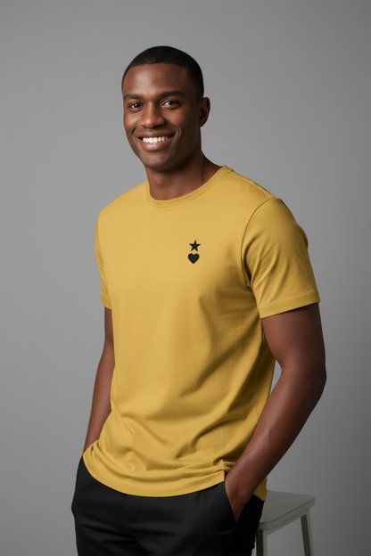 AUNO Yellow & Black Mens T-Shirts - AUNO