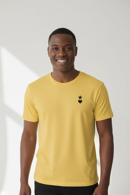 AUNO Yellow & Black Mens T-Shirts - AUNO