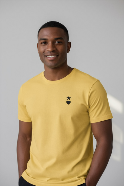 AUNO Yellow & Black Mens T-Shirts - AUNO