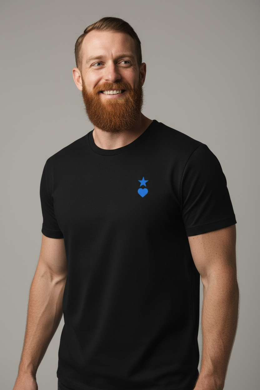 AUNO Black & Blue Mens T-Shirt - AUNO