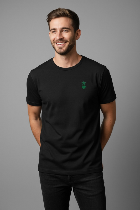 AUNO Black & Green Mens T-Shirt - AUNO