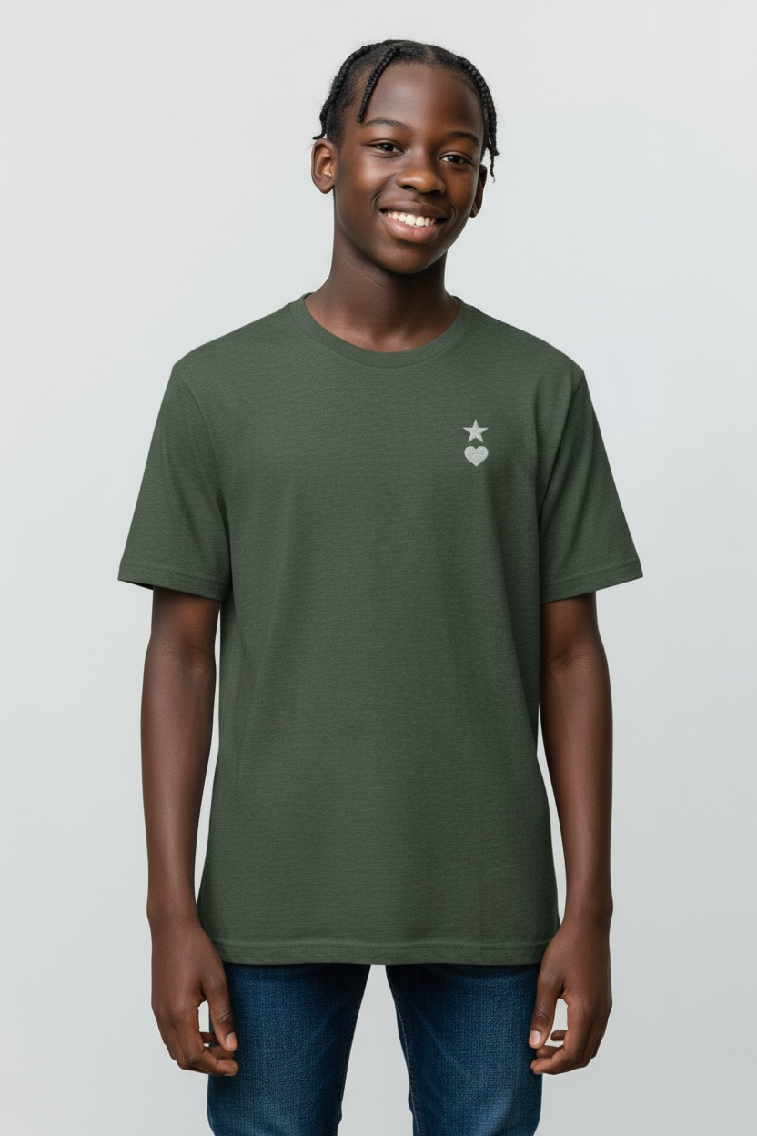 AUNO Forest Green & White Mens T-Shirt - AUNO