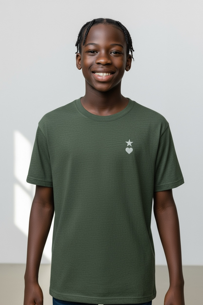 AUNO Forest Green & White Mens T-Shirt - AUNO