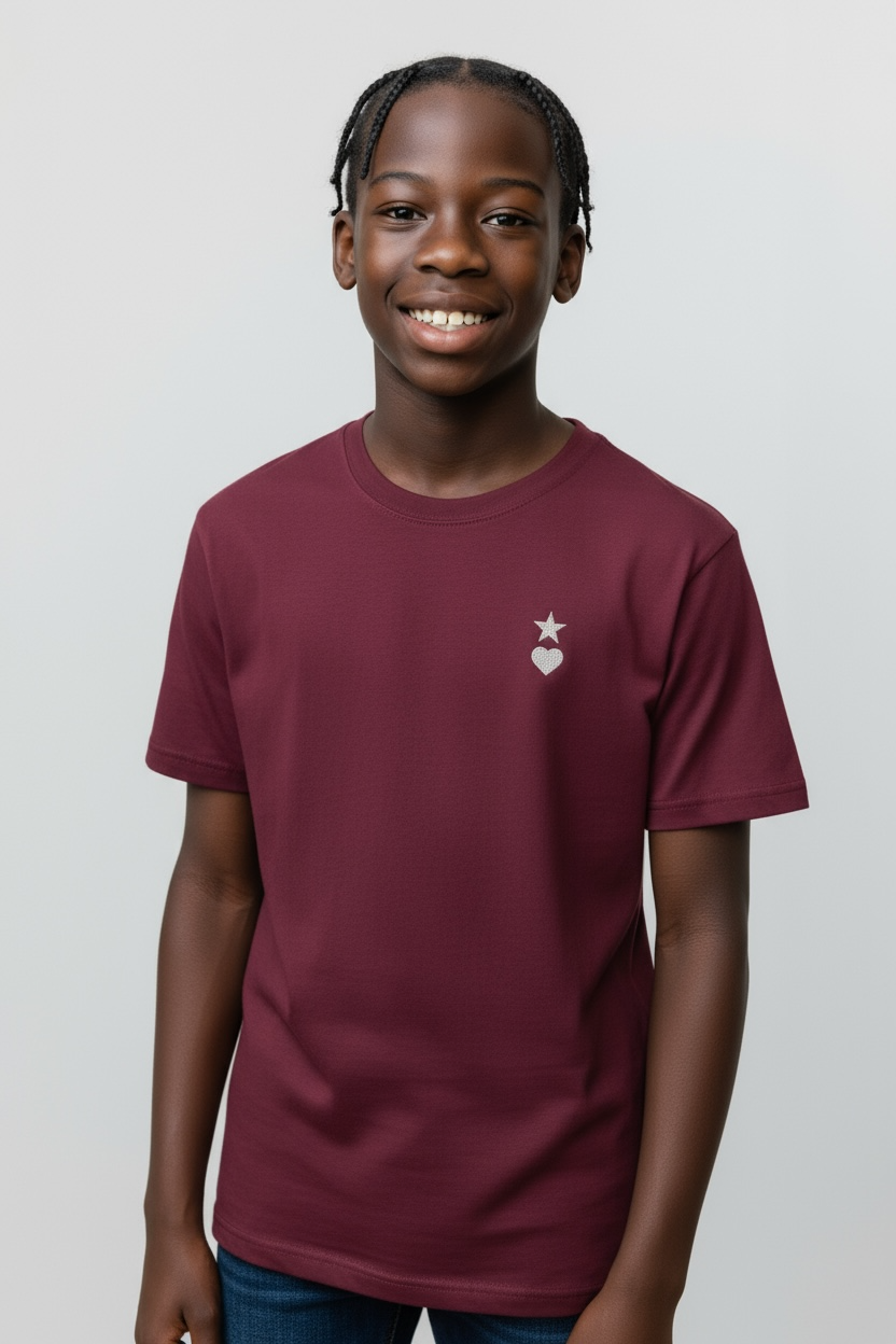 AUNO Maroon & White Mens T-Shirt - AUNO