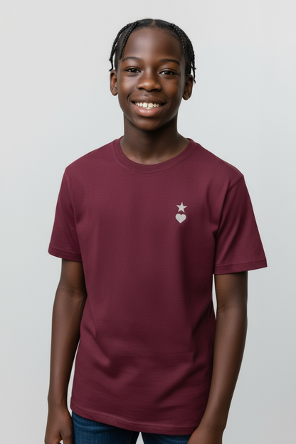 AUNO Maroon & White Mens T-Shirt - AUNO