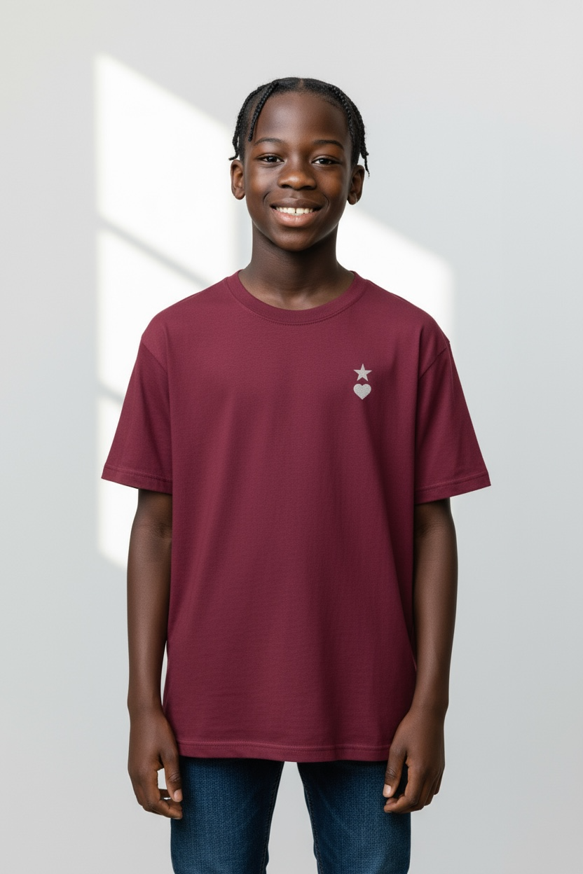 AUNO Maroon & White Mens T-Shirt - AUNO