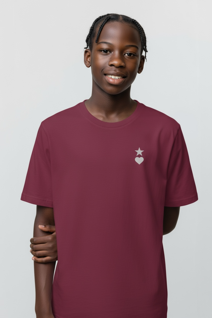 AUNO Maroon & White Mens T-Shirt - AUNO