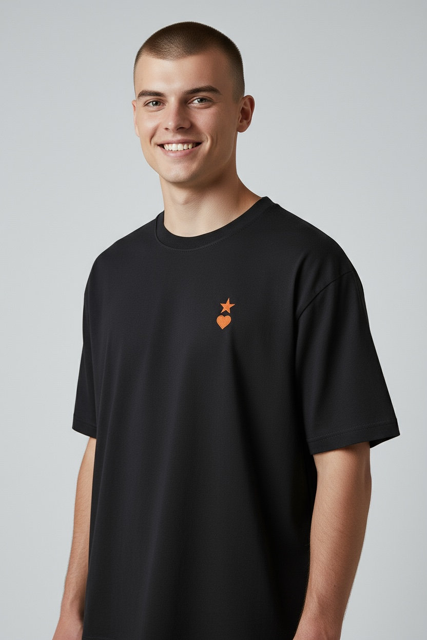 AUNO Heather Black & Red Men's T-Shirt - AUNO