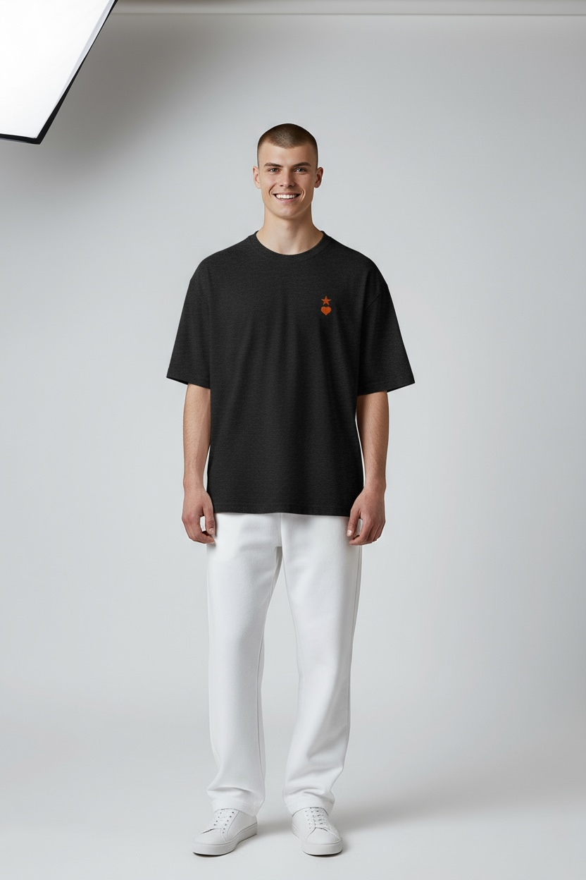 AUNO Heather Black & Red Men's T-Shirt - AUNO