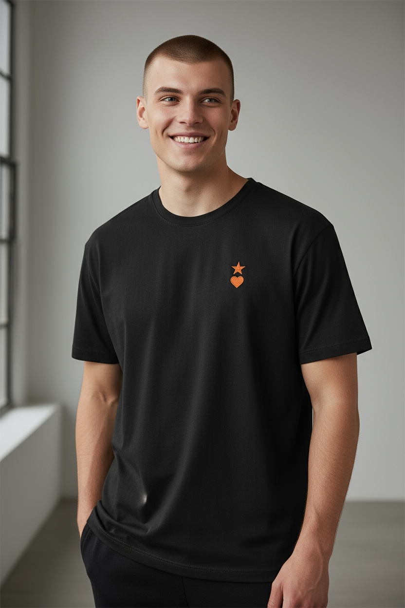 AUNO Heather Black & Red Men's T-Shirt - AUNO