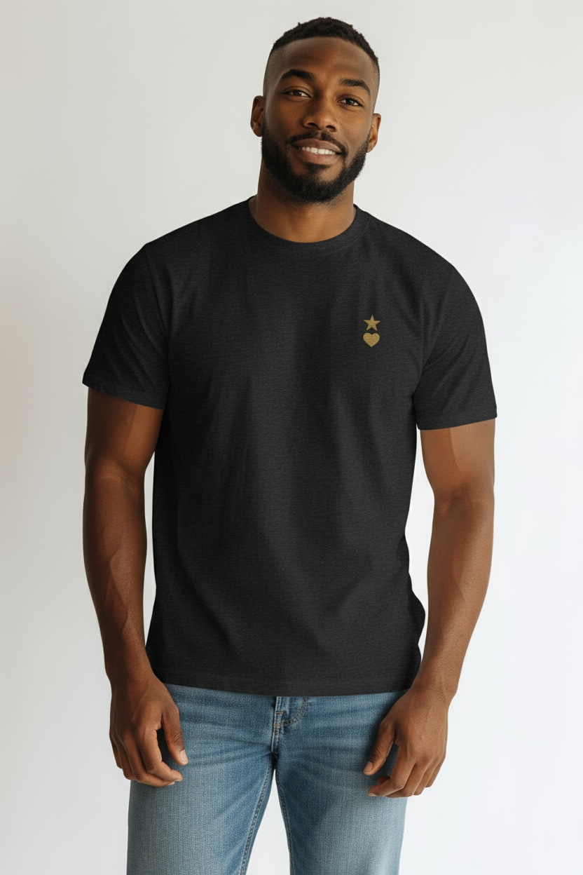 AUNO Heather Black & Gold Mens T-Shirt - AUNO