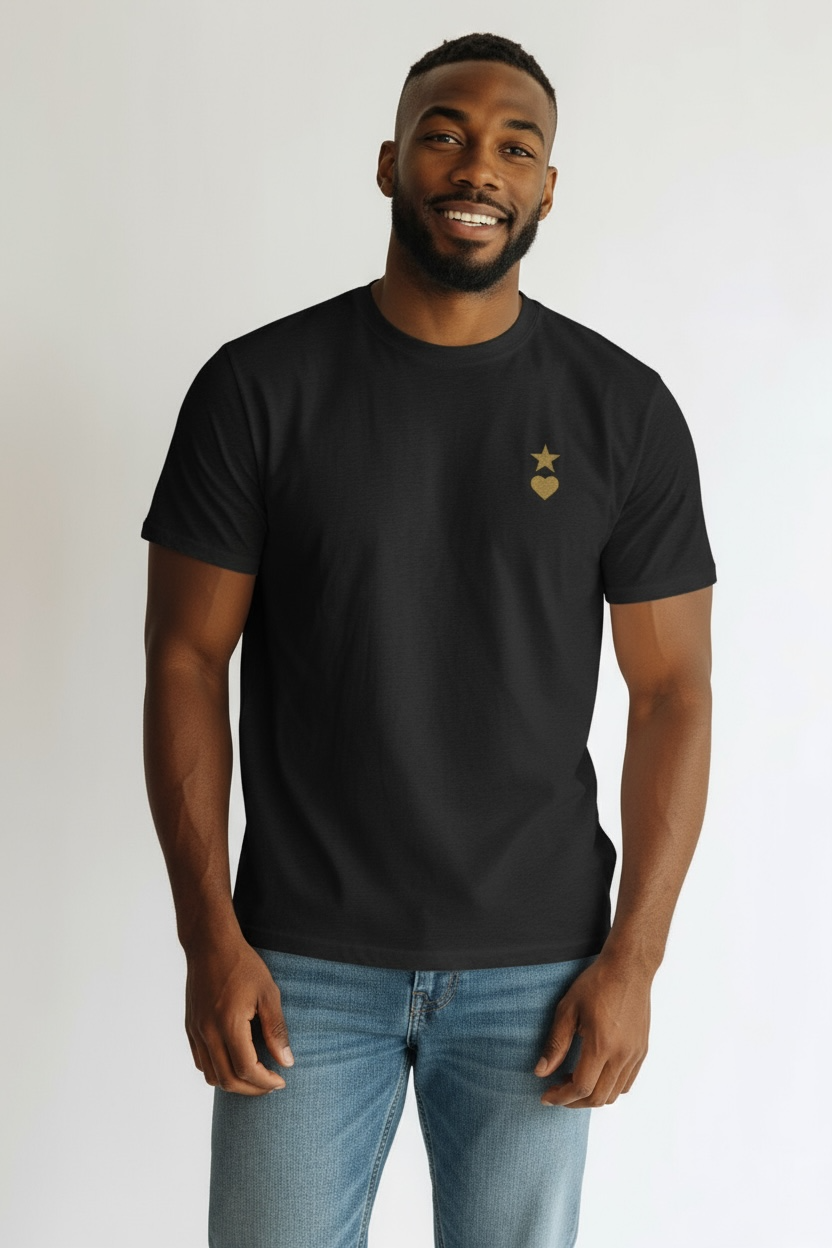 AUNO Heather Black & Gold Mens T-Shirt - AUNO