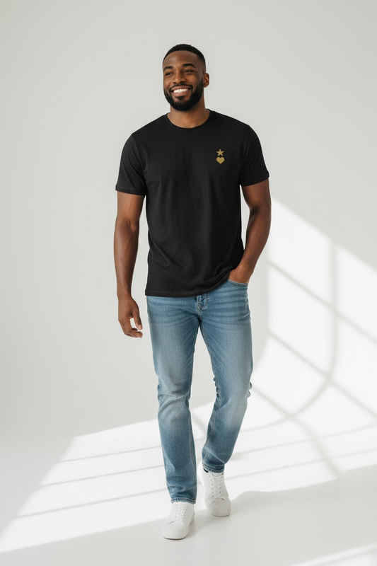 AUNO Heather Black & Gold Mens T-Shirt - AUNO