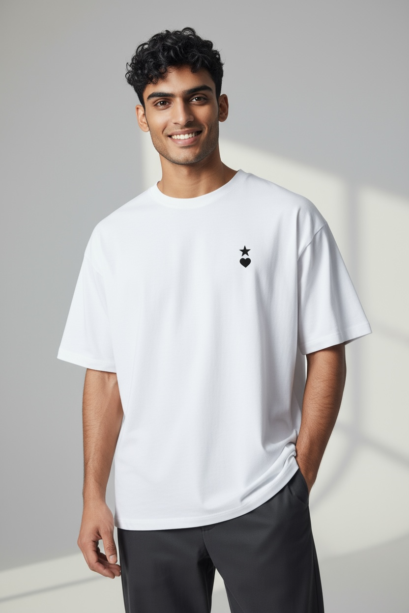 AUNO White & Black Mens T-Shirt - AUNO