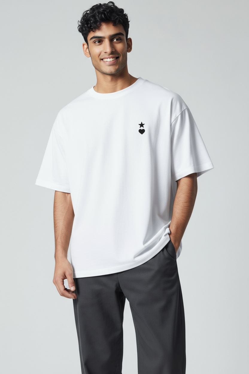 AUNO White & Black Mens T-Shirt - AUNO