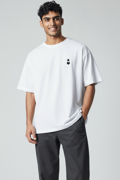 AUNO White & Black Mens T-Shirt - AUNO