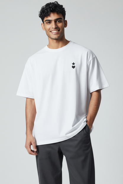 AUNO White & Black Mens T-Shirt - AUNO