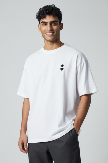 AUNO White & Black Mens T-Shirt - AUNO