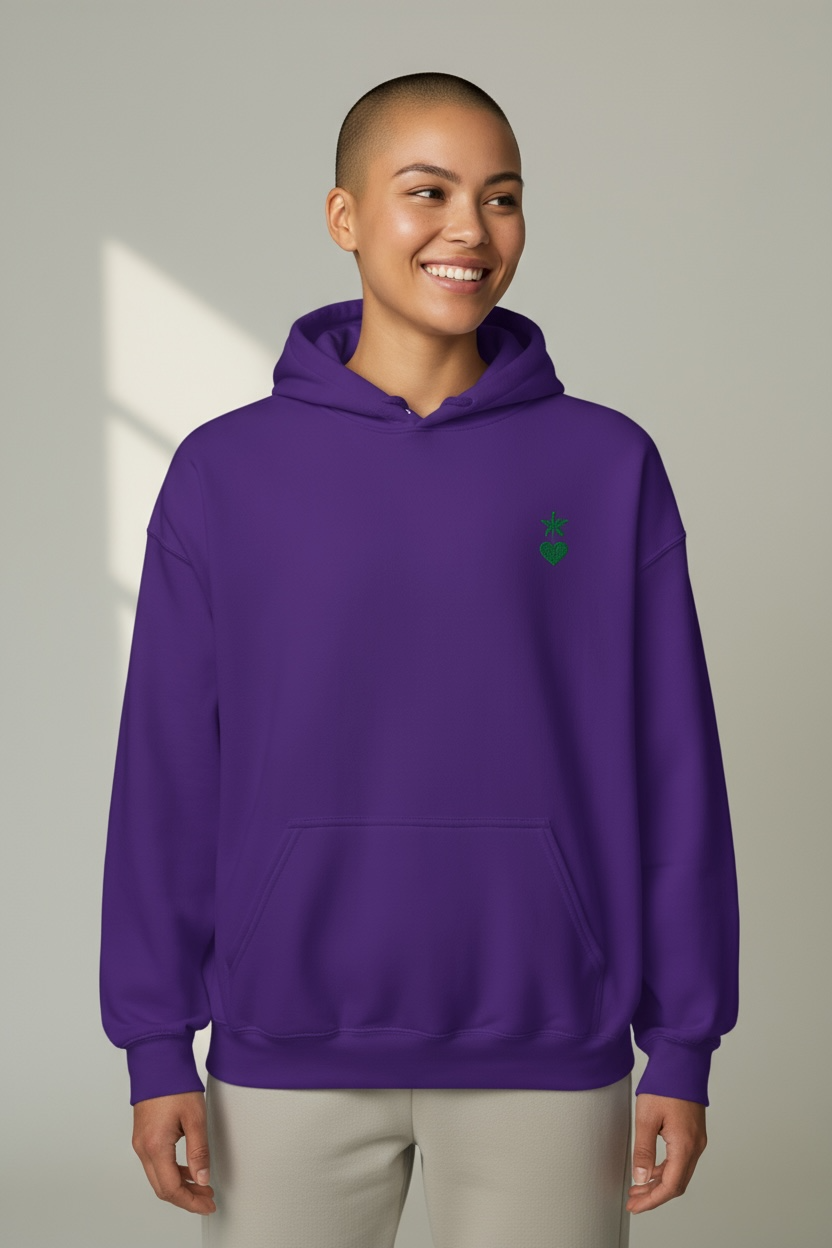 AUNO Purple & Green Womens Hoodie - AUNO