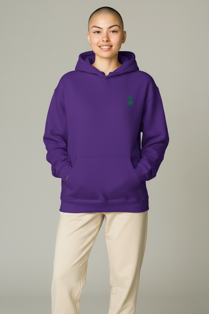 AUNO Purple & Green Womens Hoodie - AUNO