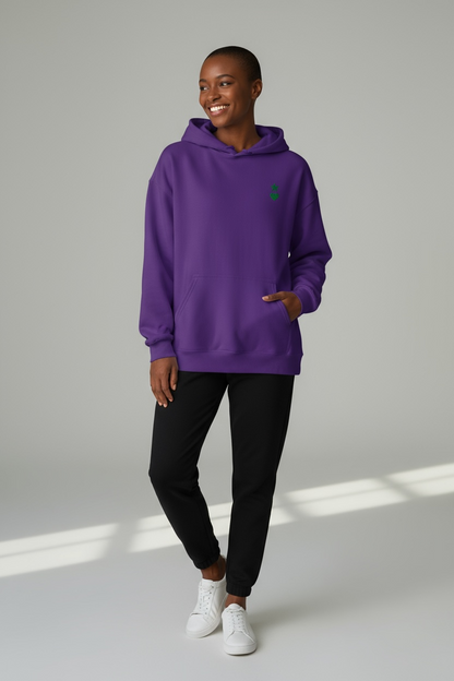 AUNO Purple & Green Womens Hoodie - AUNO