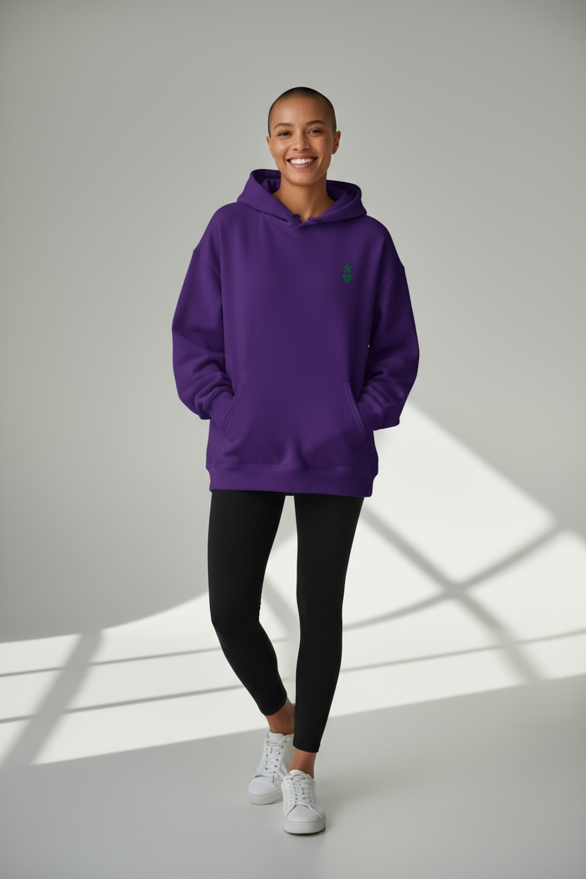 AUNO Purple & Green Womens Hoodie - AUNO