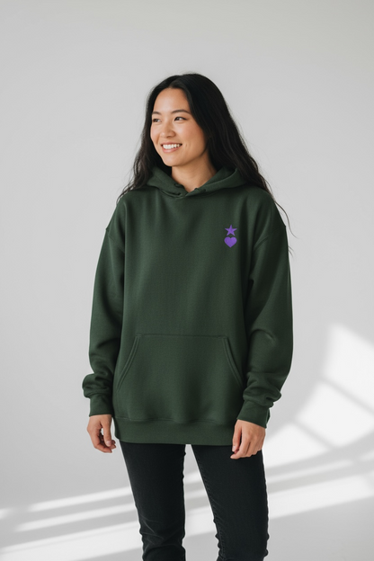 AUNO Forest Green & Purple Womens Hoodie - AUNO
