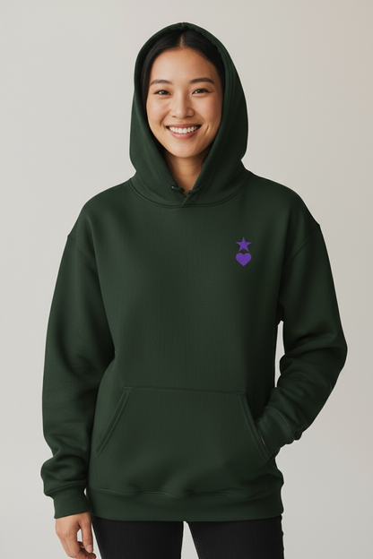 AUNO Forest Green & Purple Womens Hoodie - AUNO