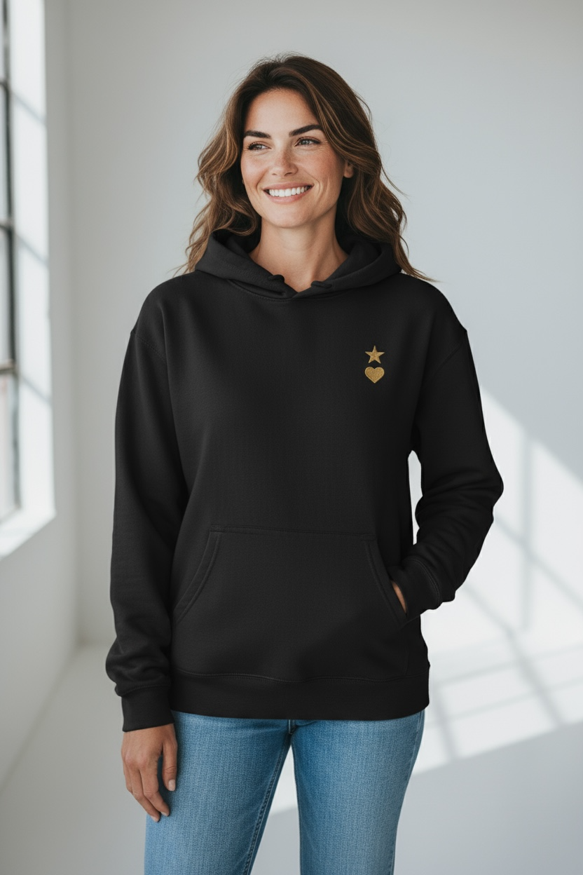 AUNO Black & Gold Womens Hoodie - AUNO