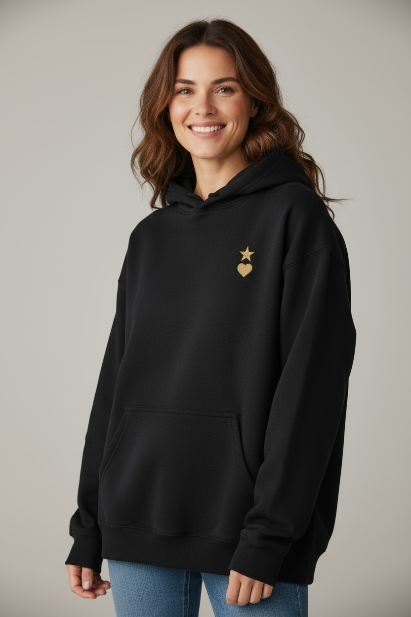 AUNO Black & Gold Womens Hoodie - AUNO